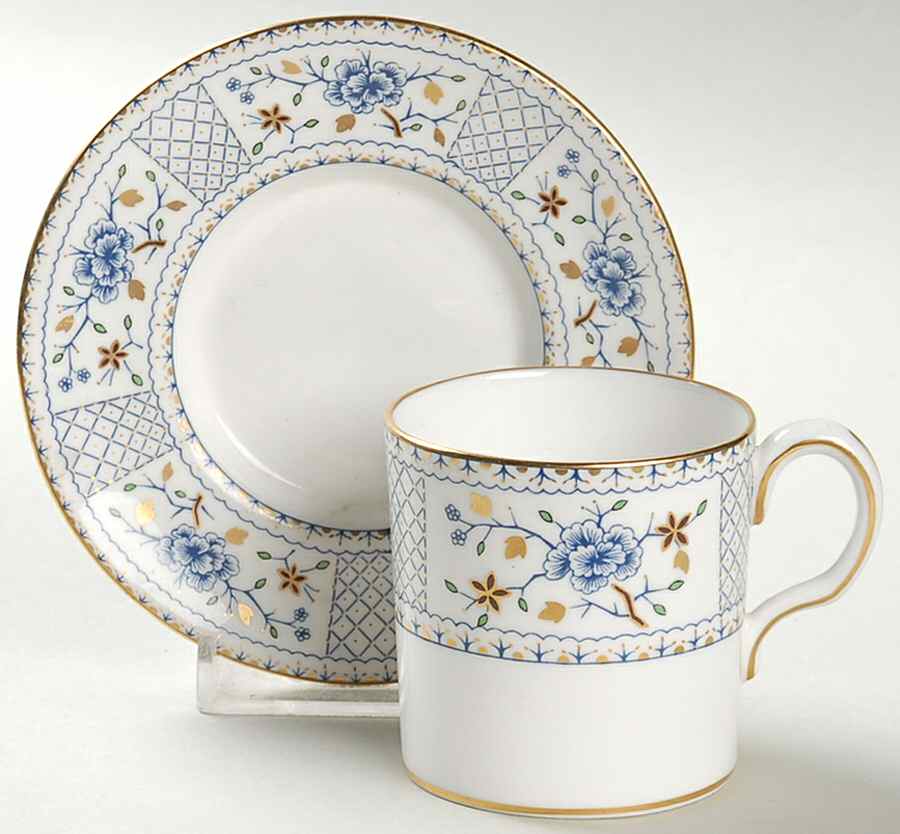 Mandarin Blue Flat Demitasse Cup & Saucer Set by Royal Crown Derby-1