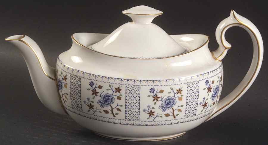 Mandarin Blue Mini Teapot & Lid by Royal Crown Derby-1