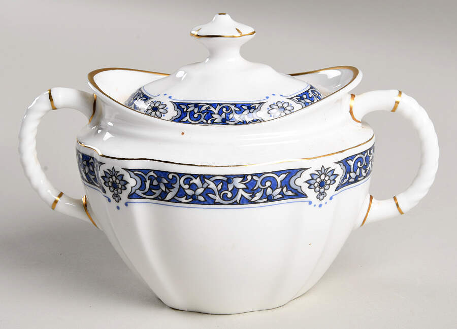 Milldale (Gold) Sugar Bowl & Lid by Royal Crown Derby-1