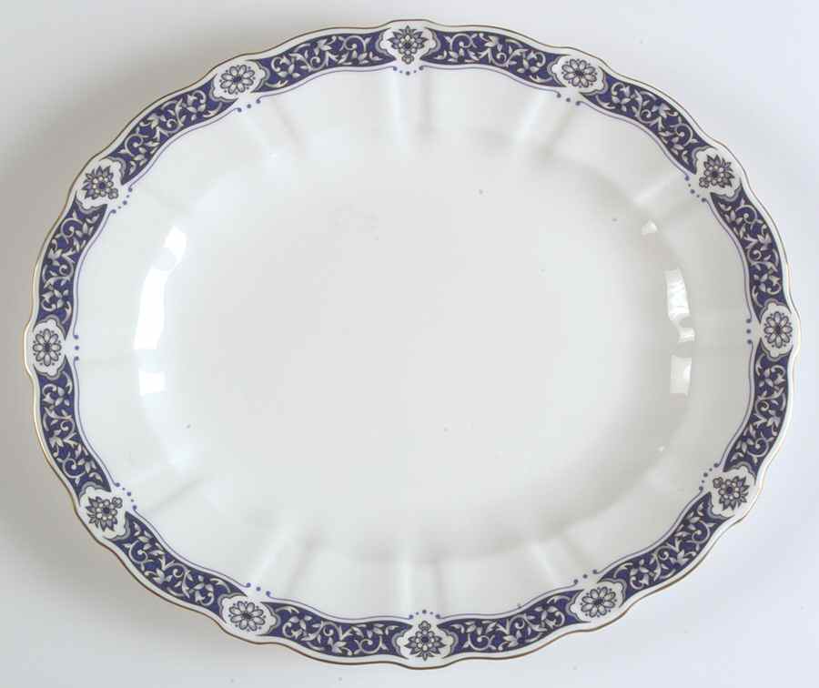 Milldale (Gold) 12" Oval Serving Platter by Royal Crown Derby-1