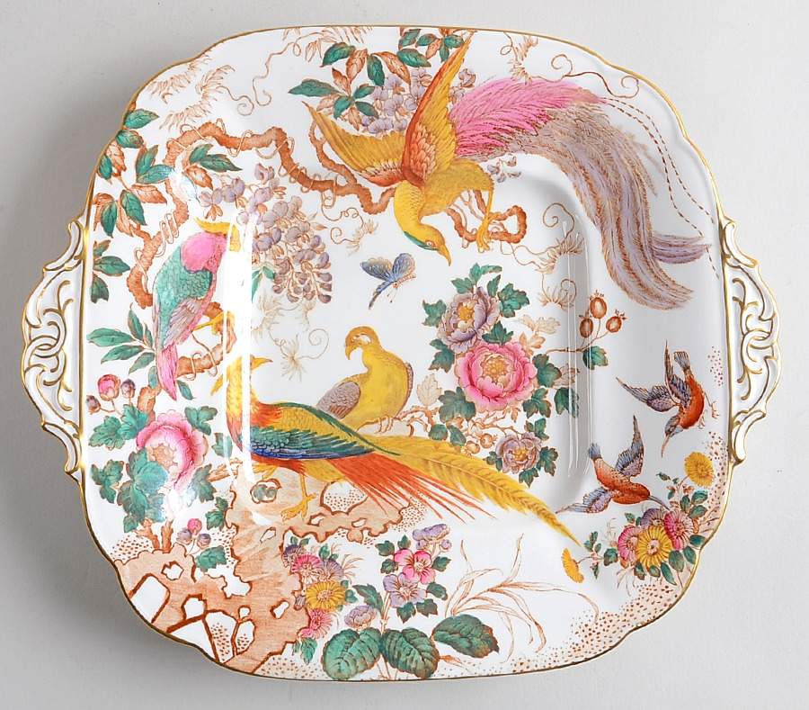 Olde Avesbury (Ely Chelsea Shape) Square Handled Cake Plate by Royal Crown Derby-1