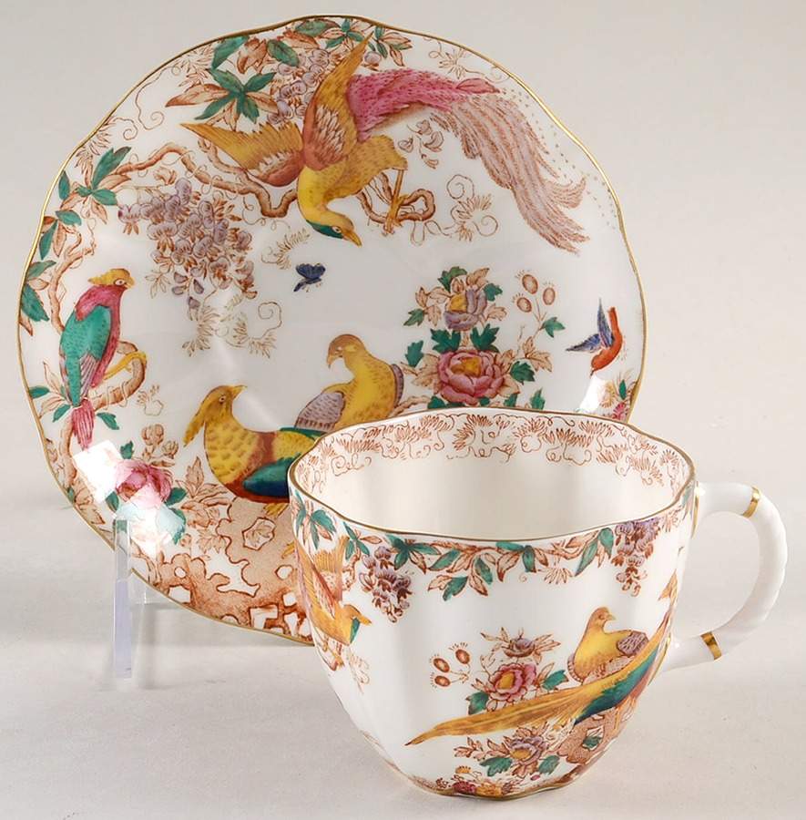 Olde Avesbury (Ely Chelsea Shape) Flat Cup & Saucer Set by Royal Crown Derby-1