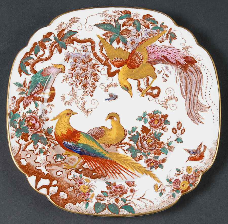 Olde Avesbury (Ely Chelsea Shape) Square Dessert Plate by Royal Crown Derby-1