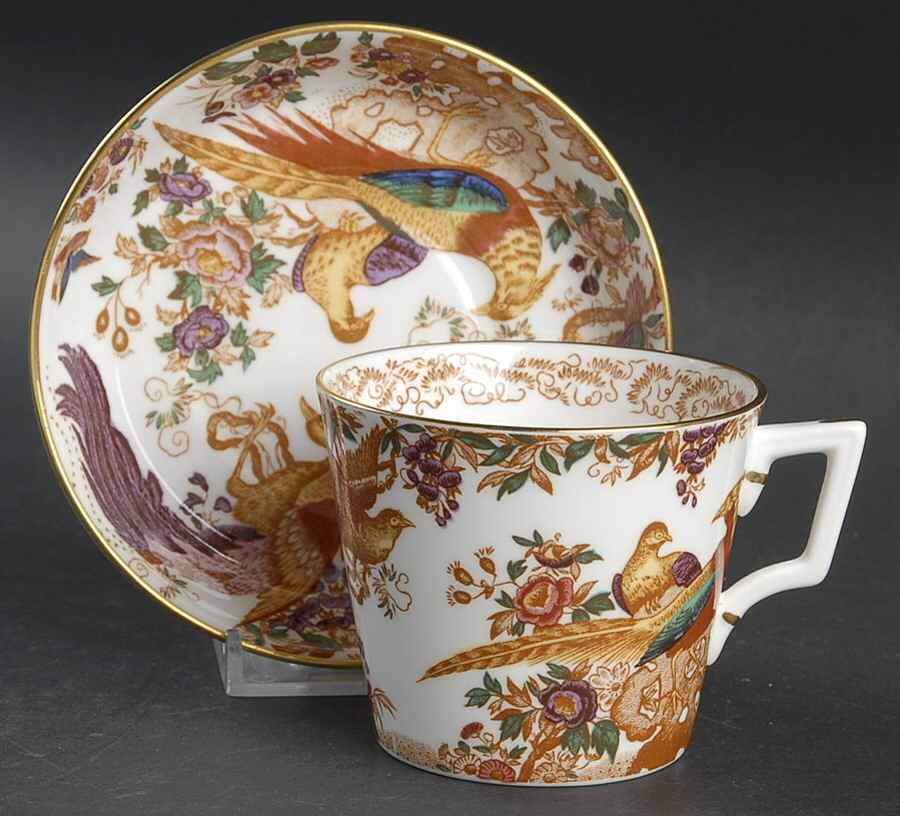 Olde Avesbury (Ely Chelsea Shape) Flat Cup & Saucer Set by Royal Crown Derby-1