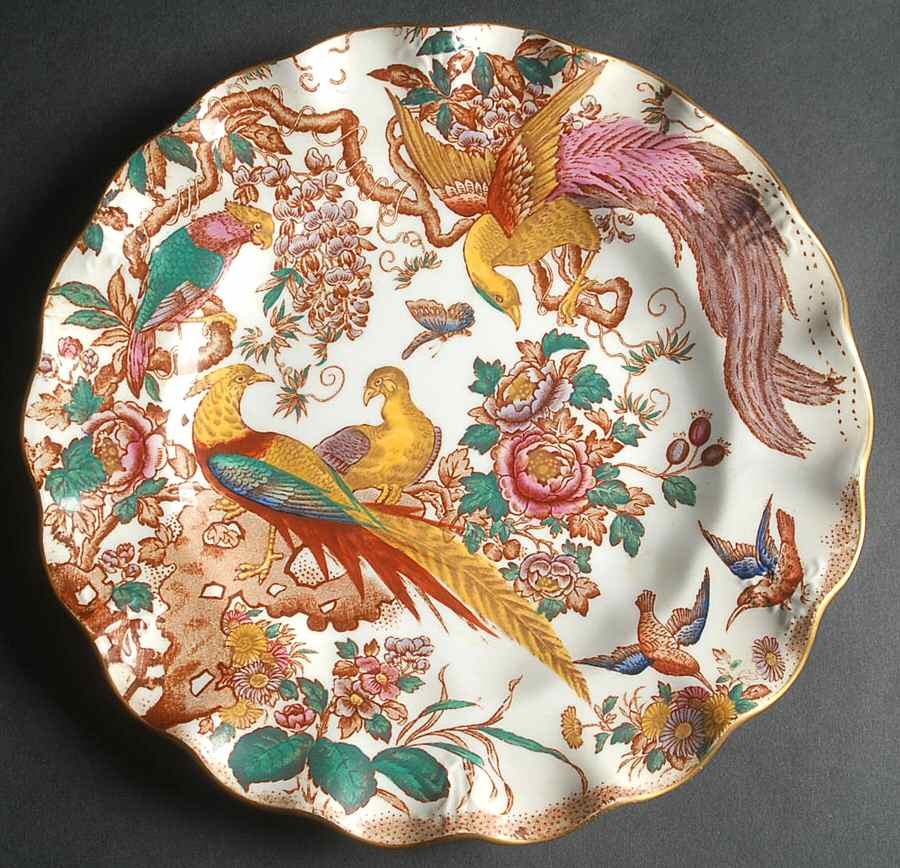 Olde Avesbury (Ely Chelsea Shape) Embossed Sheffield Dessert Plate by Royal Crown Derby-1
