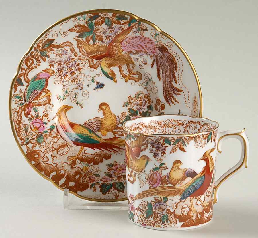 Olde Avesbury (Ely Chelsea Shape) Flat Demitasse Cup & Saucer Set by Royal Crown Derby-1