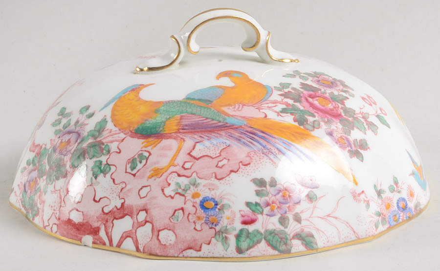 Old Avesbury Pink Multicolor Lid for Muffin Dish by Royal Crown Derby-1
