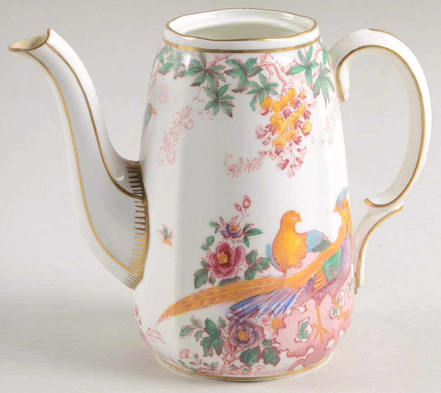 Old Avesbury Pink Multicolor Individual Coffee Pot No Lid by Royal Crown Derby-1