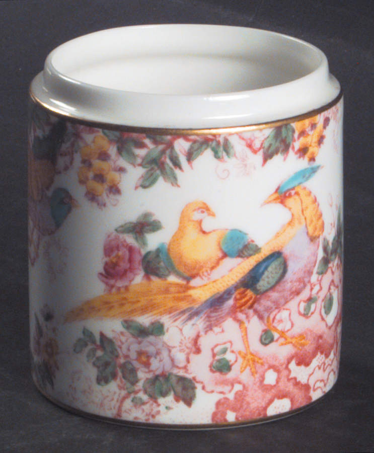 Old Avesbury Pink Multicolor Mustard Jar No Lid by Royal Crown Derby-1