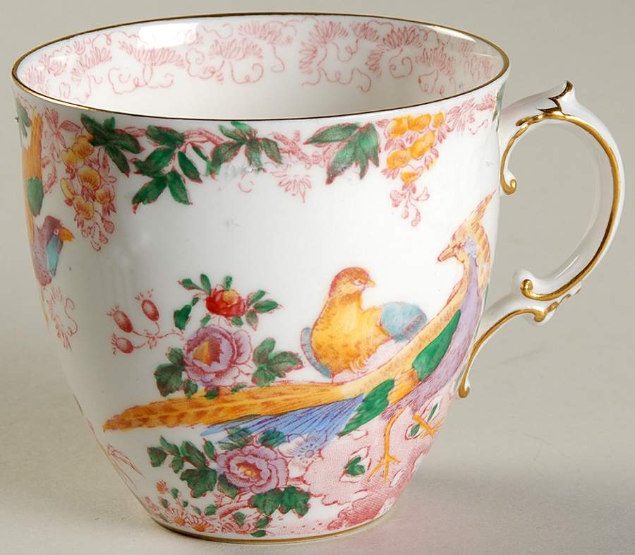 Old Avesbury Pink Multicolor Flat Cup by Royal Crown Derby-1
