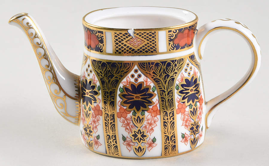 Old Imari Miniature Teapot No Lid by Royal Crown Derby-1