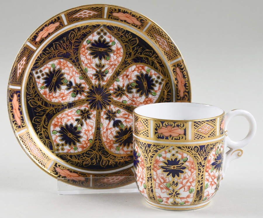 Old Imari Flat Demitasse Cup & Saucer Set by Royal Crown Derby-1