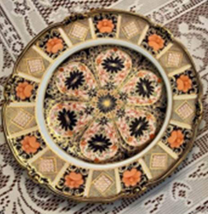 Old Imari Cake Plate by Royal Crown Derby-1