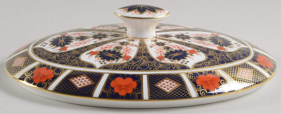 Old Imari Lid for Oval Vegetable by Royal Crown Derby-1