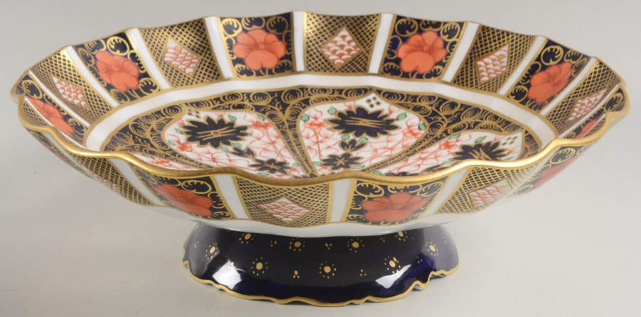Old Imari Marquise Bowl by Royal Crown Derby-1