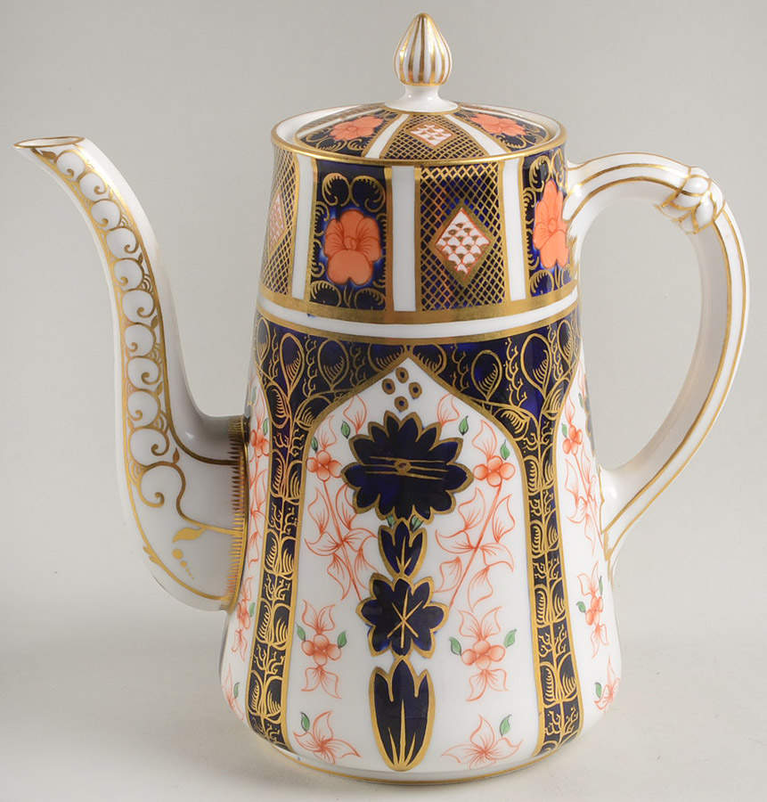 Old Imari Coffee Pot & Lid by Royal Crown Derby-1