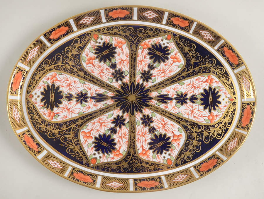 Old Imari 12" Oval Tray by Royal Crown Derby-1