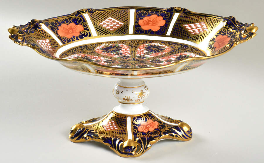 Old Imari Oval Compote (Height X Length) by Royal Crown Derby-1