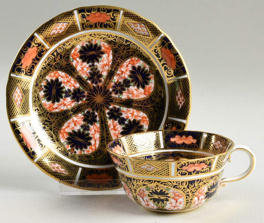 Old Imari Flat Cup & Saucer Set by Royal Crown Derby-1