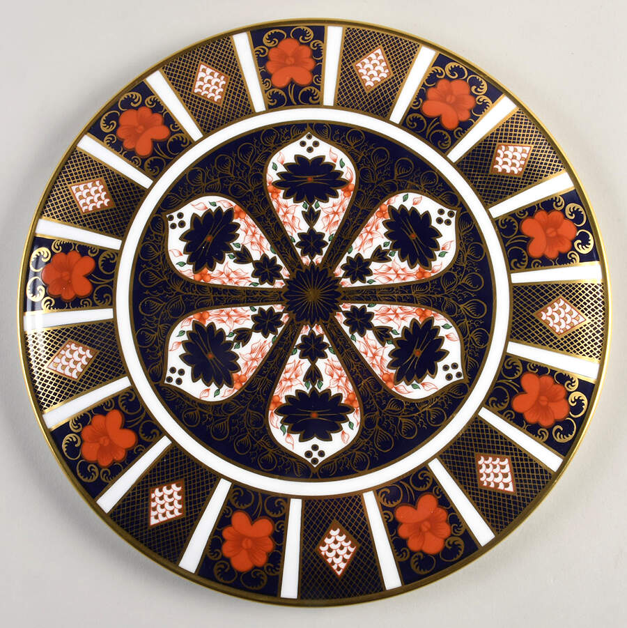 Old Imari Cake Plate by Royal Crown Derby-1