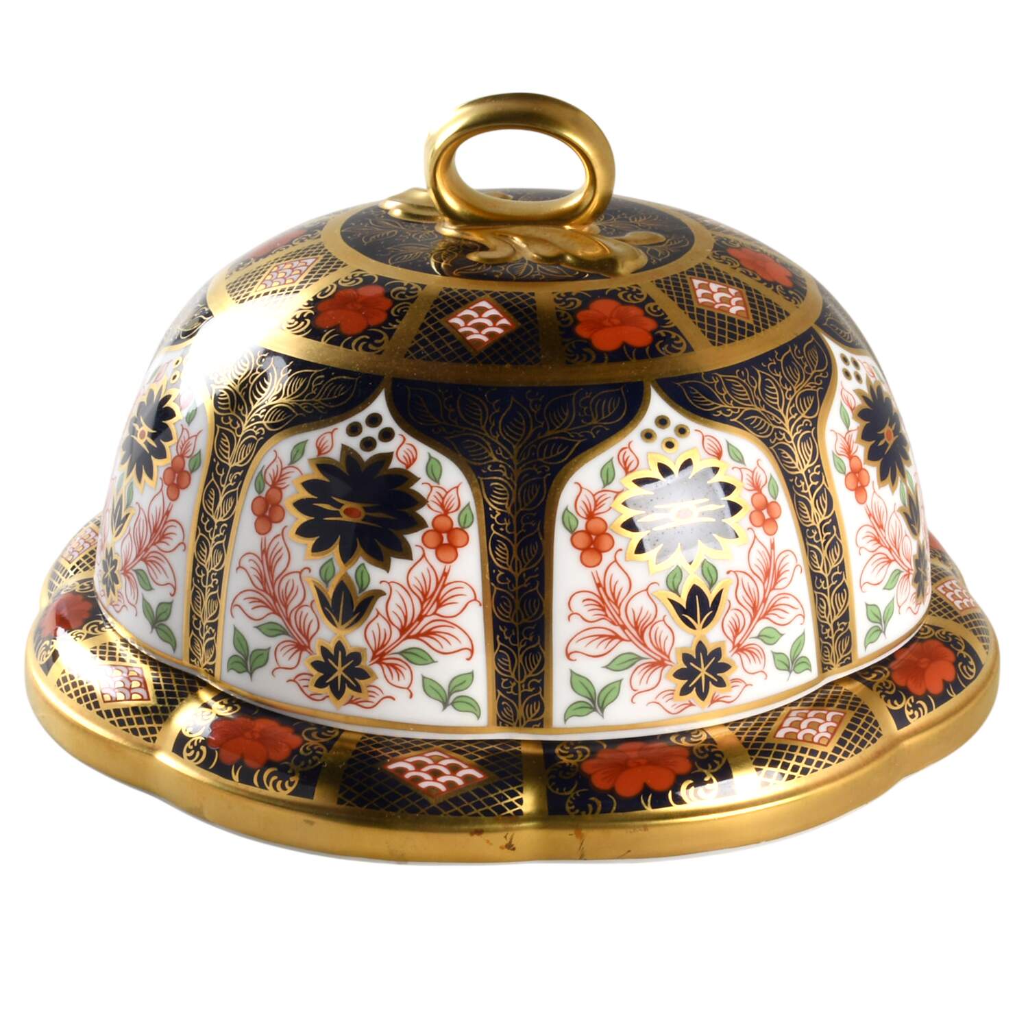 Old Imari Round Cheese Dish & Lid by Royal Crown Derby-1