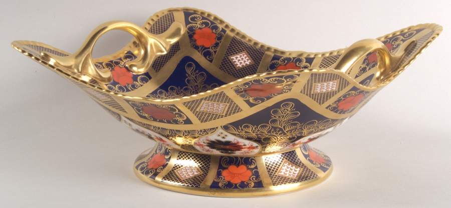Old Imari Square Basket 1919 by Royal Crown Derby-1