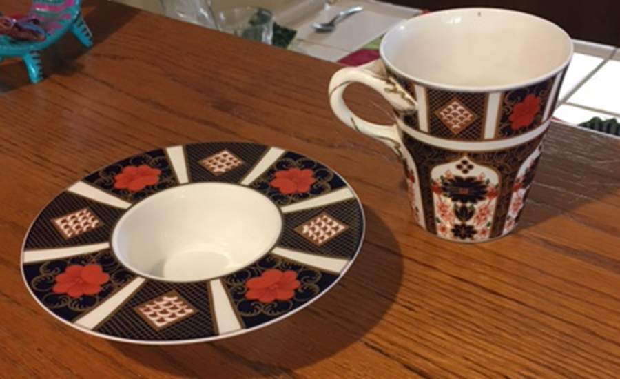 Old Imari Trembleuse Cup & Saucer Set by Royal Crown Derby-1