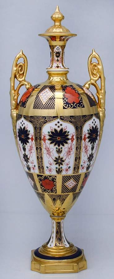 Old Imari Decorative Large Covered Vase (Not for Flowers) by Royal Crown Derby-1