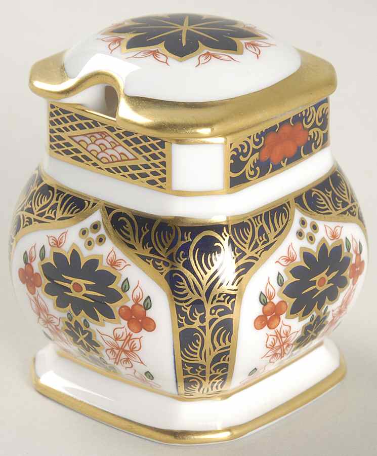 Old Imari Mustard Jar & Lid by Royal Crown Derby-1