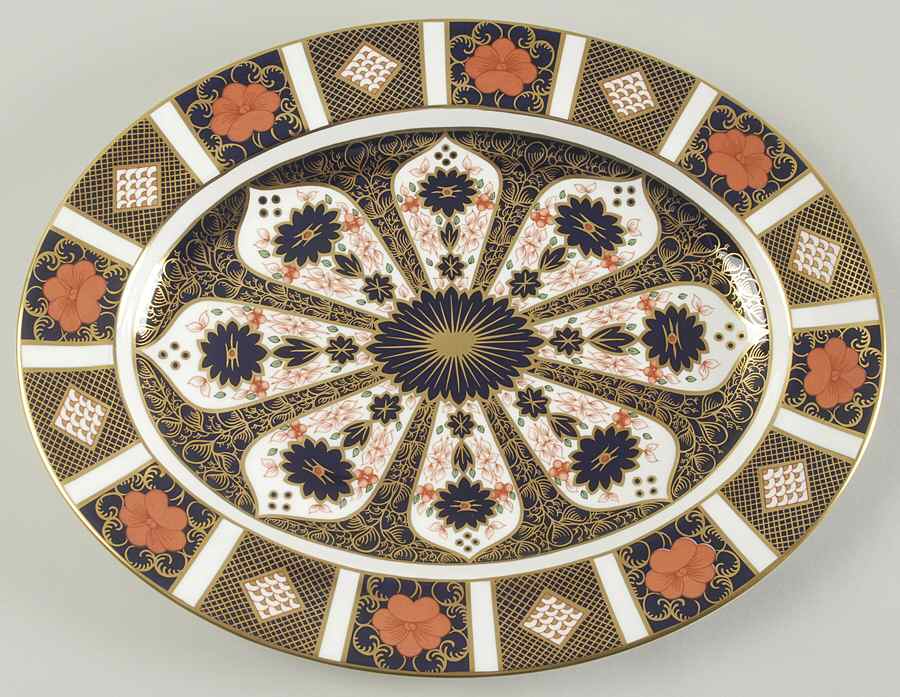 Old Imari 13" Oval Serving Platter by Royal Crown Derby-1