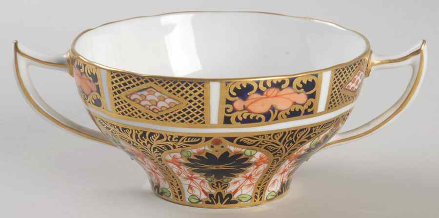 Old Imari Footed Bouillon Cup by Royal Crown Derby-1