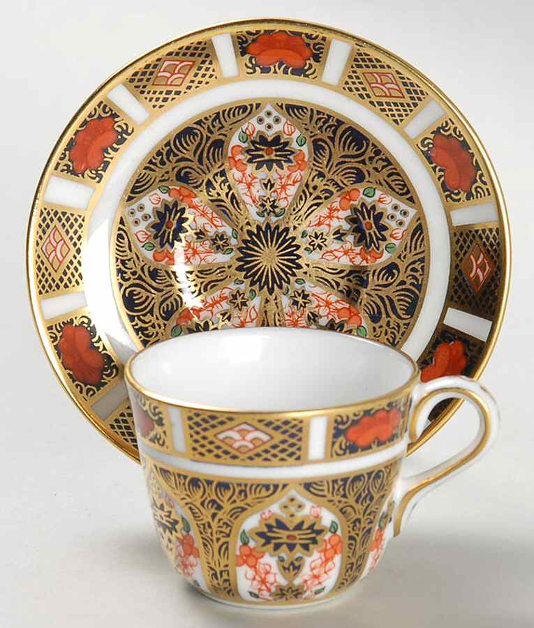 Old Imari Miniature Cup and Saucer Set by Royal Crown Derby-1