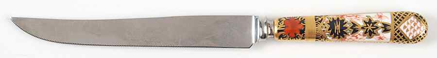 Old Imari Cake Knife/Server with Stainless Blade by Royal Crown Derby-1