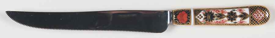 Old Imari Cake Knife/Server with Stainless Blade by Royal Crown Derby-1