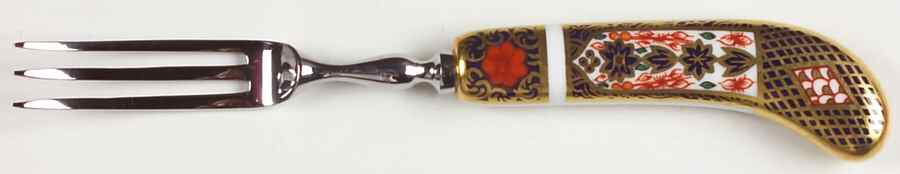Old Imari Individual Fruit Fork with Stainless Tines by Royal Crown Derby-1