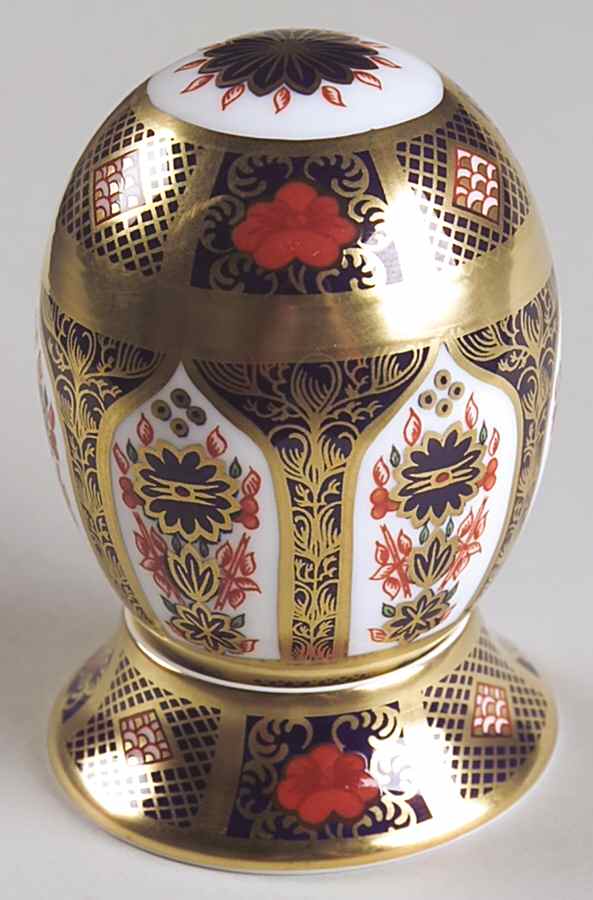 Old Imari Egg and Stand by Royal Crown Derby-1