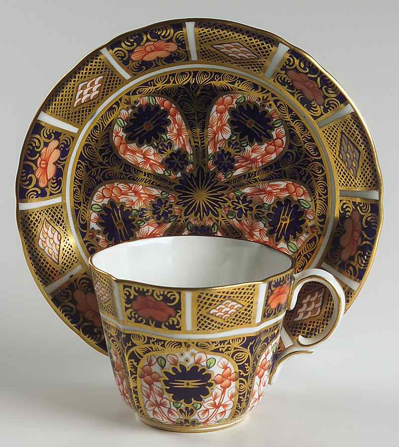 Old Imari Flat Cup & Saucer Set by Royal Crown Derby-1