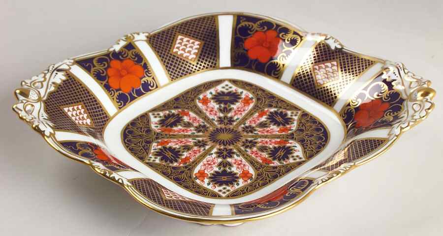Old Imari Square 1685 Basket by Royal Crown Derby-1