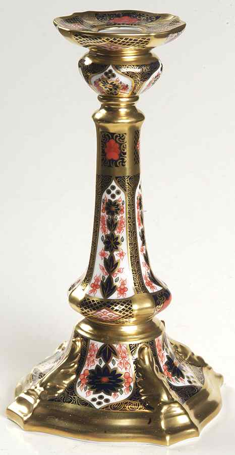 Old Imari 6" Candlestick by Royal Crown Derby-1