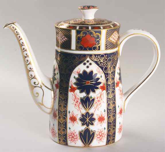 Old Imari Coffee Pot & Lid by Royal Crown Derby-1