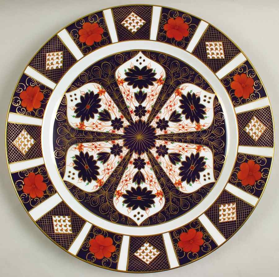 Old Imari 13" Chop Plate (Round Platter) by Royal Crown Derby-1