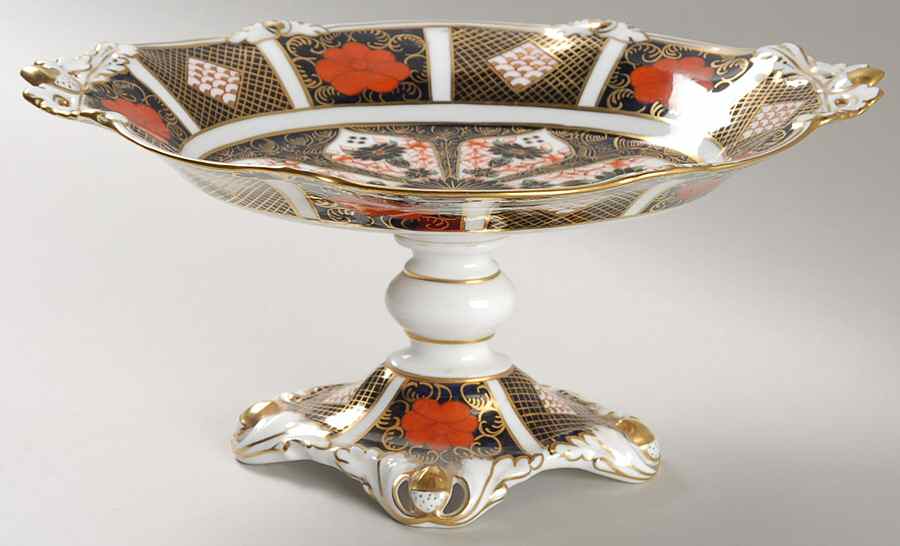 Old Imari Oval Compote (Height X Length) by Royal Crown Derby-1