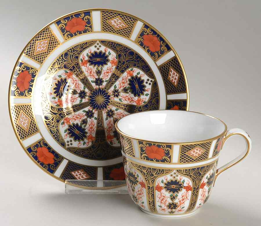 Old Imari Flat Cup & Saucer Set by Royal Crown Derby-1