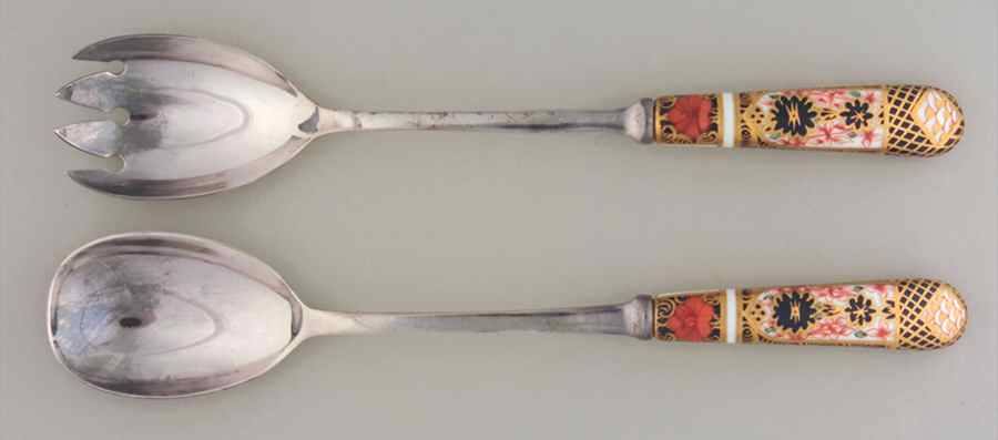 Old Imari (2 Piece) Salad Set with Stainless Bowl by Royal Crown Derby-1