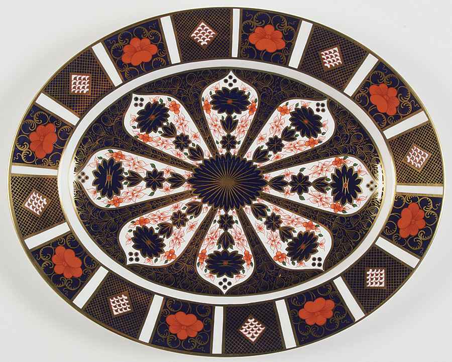 Old Imari 14" Oval Serving Platter by Royal Crown Derby-1