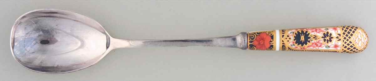 Old Imari Salad Serving Spoon with Stainless Bowl by Royal Crown Derby-1