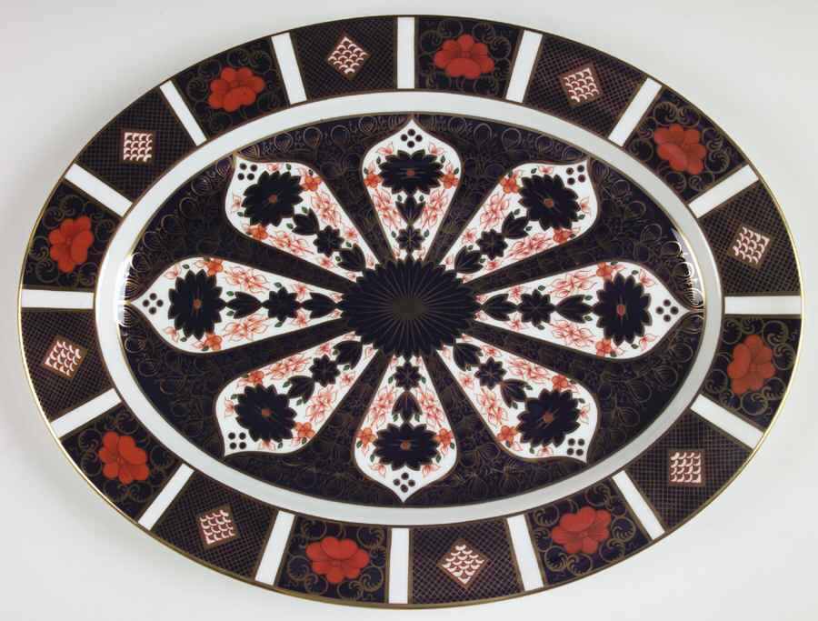 Old Imari 16" Oval Serving Platter by Royal Crown Derby-1