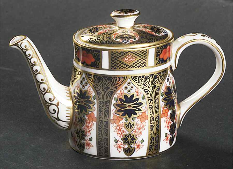 Old Imari Miniature Teapot & Lid by Royal Crown Derby-1