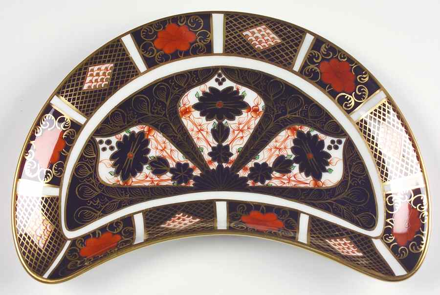 Old Imari Crescent Salad Plate by Royal Crown Derby-1