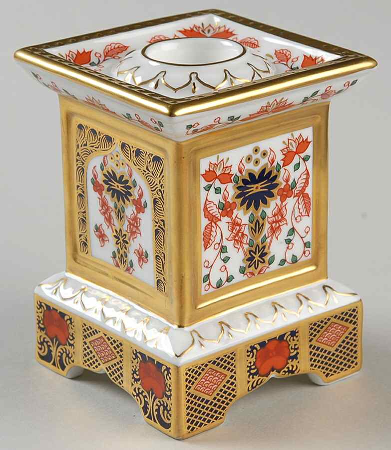 Old Imari 3" Pedestal Candlestick by Royal Crown Derby-1